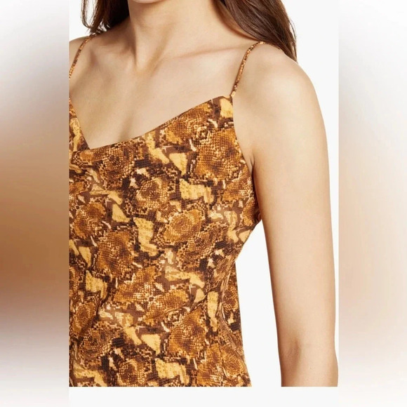 Python Print Cowl Neck Mini Dress - Picture 3 of 3